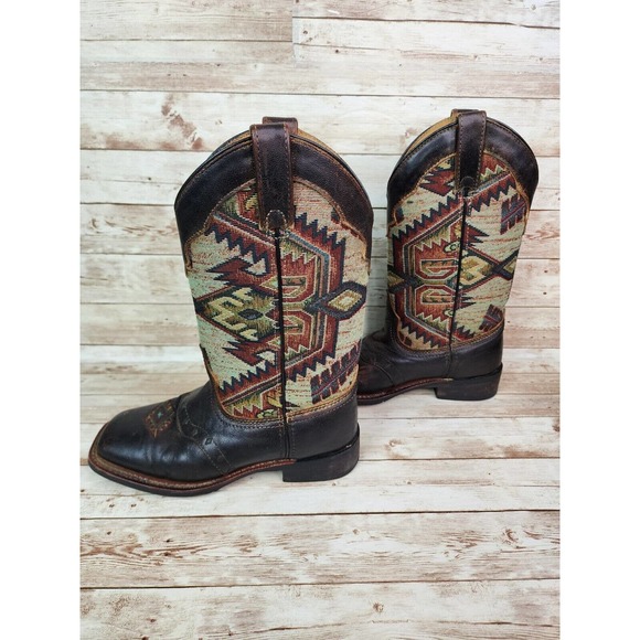 Laredo 5647 Womens Size 6.5 M Scout Square Toe Boots Mid Calf Brown Aztec - Picture 8 of 11
